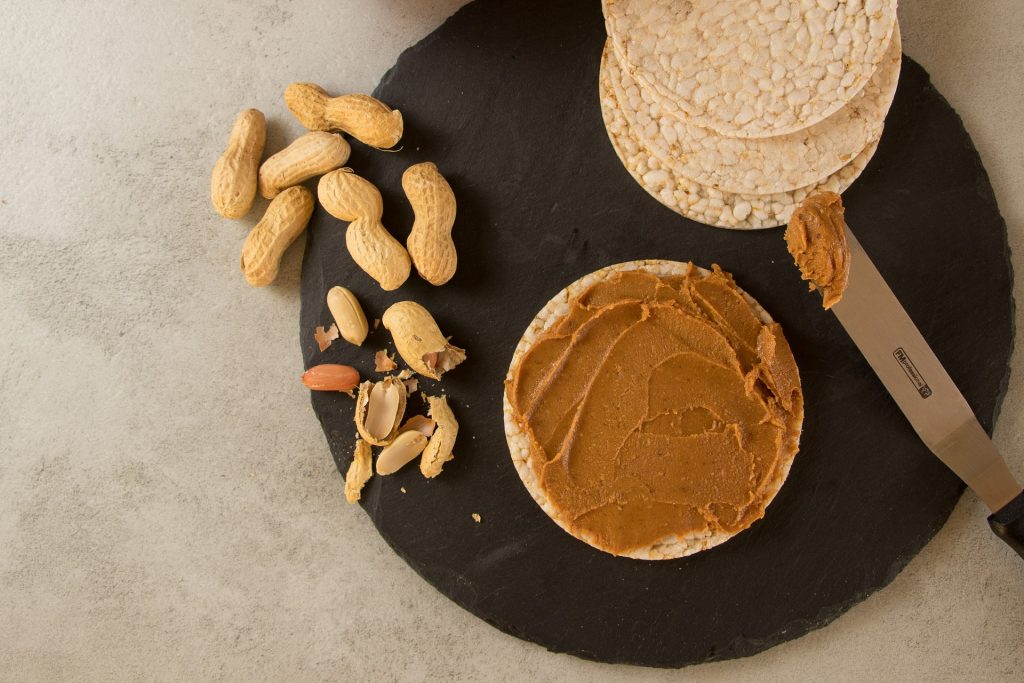 Peanut butter on crackers