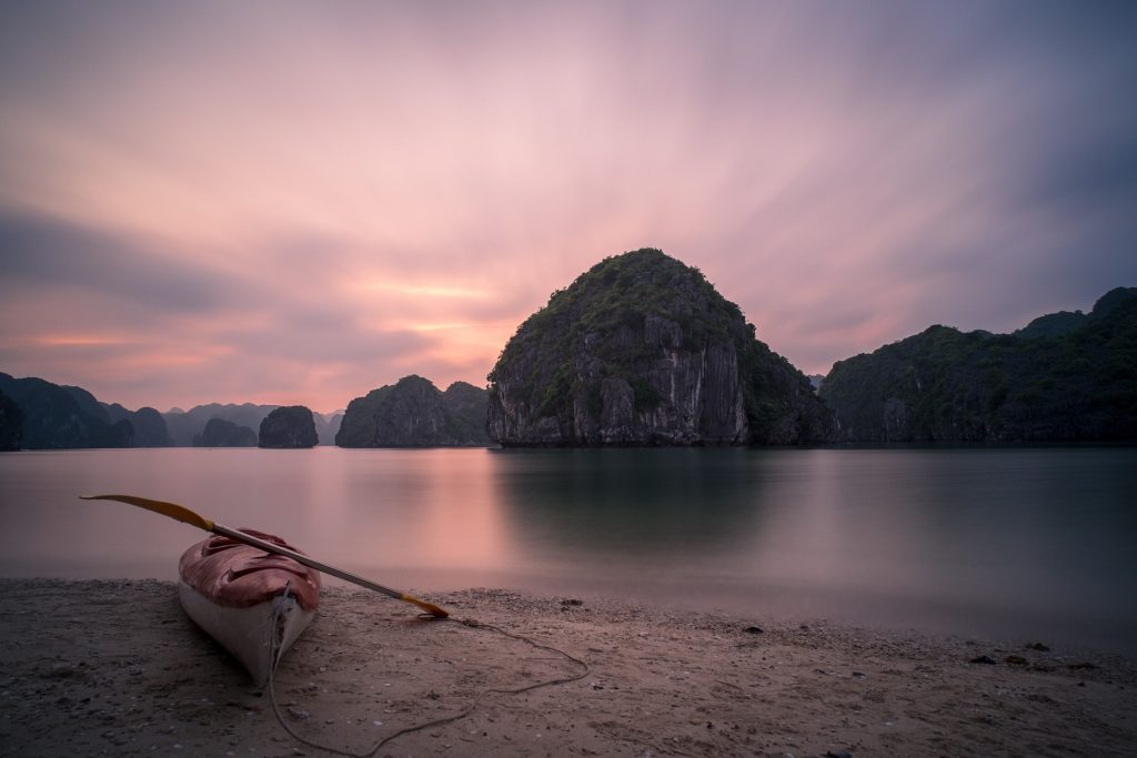 Lan Ha Bay with canoe