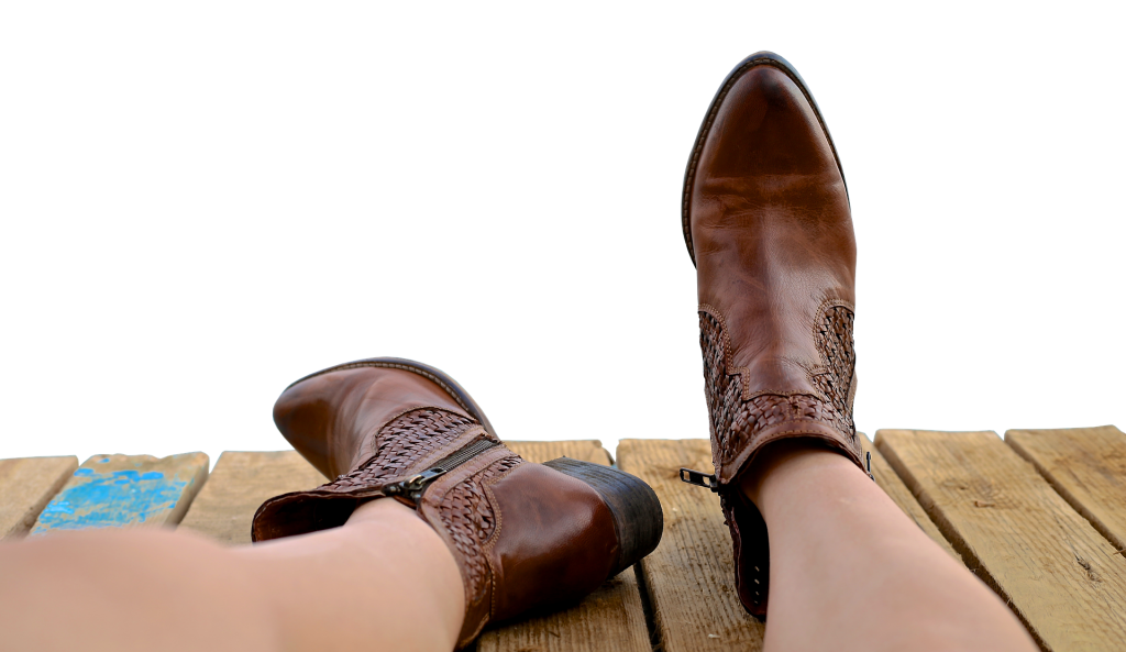 Brown decorative boots