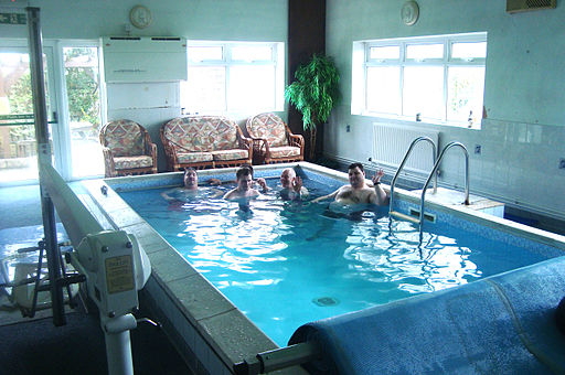 Men in hydrotherapy pool