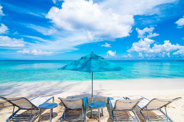 Beach chairs on the beach