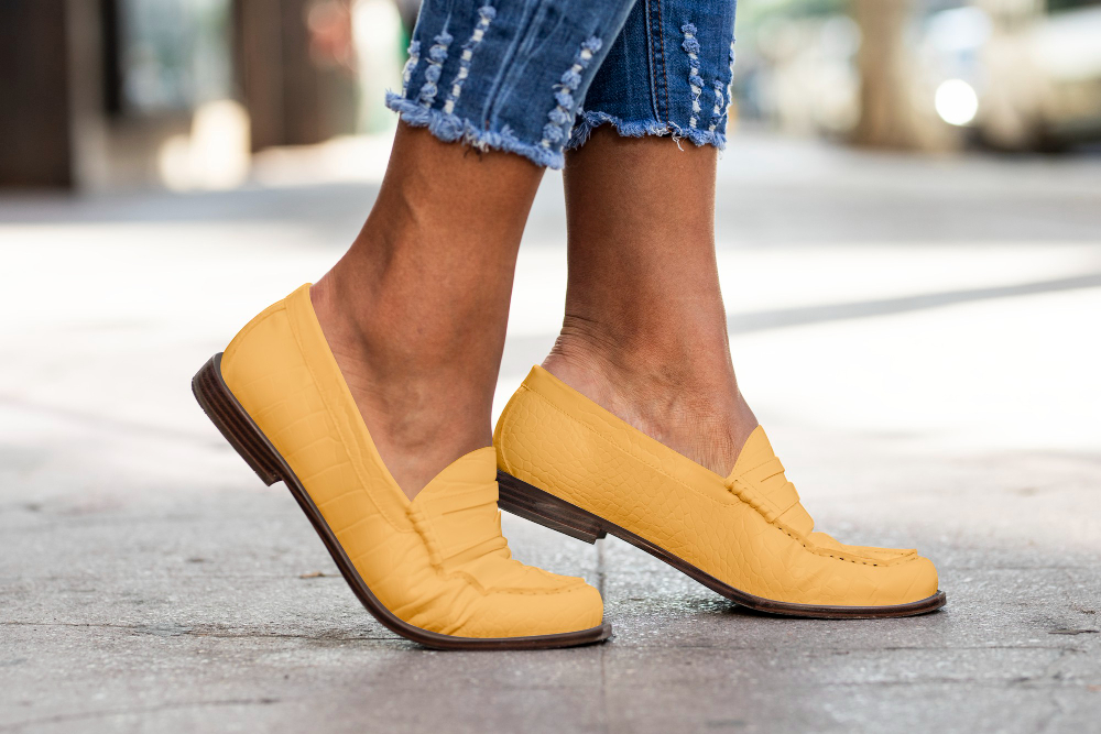 yellow loafers